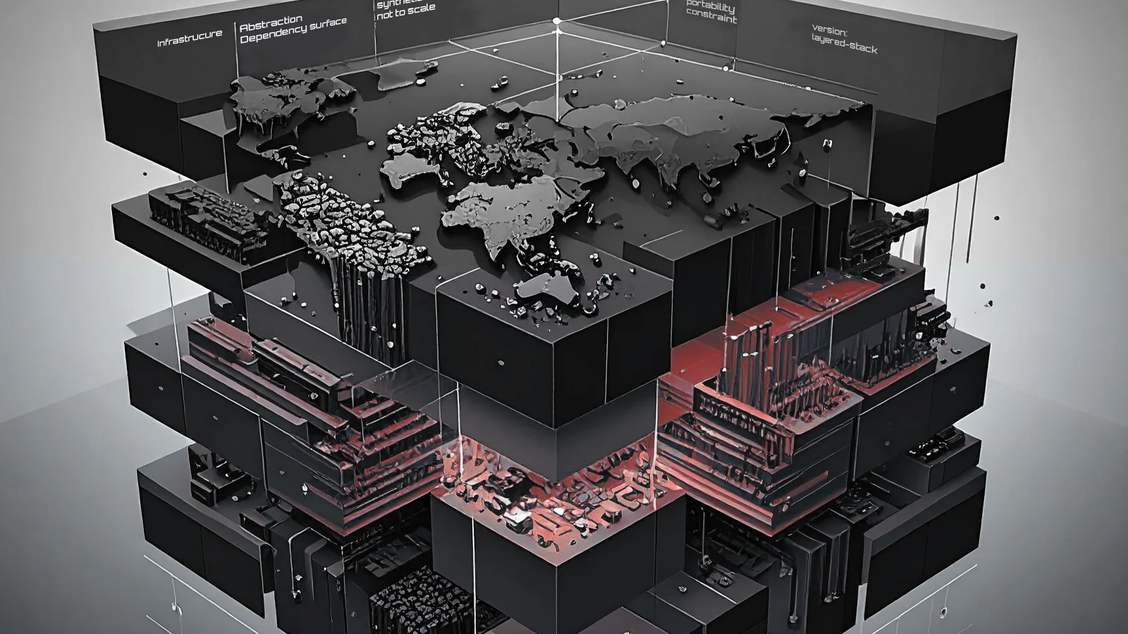 Abstract strategic visualization of Europe’s AI infrastructure, software dependency, and industrial coordination.